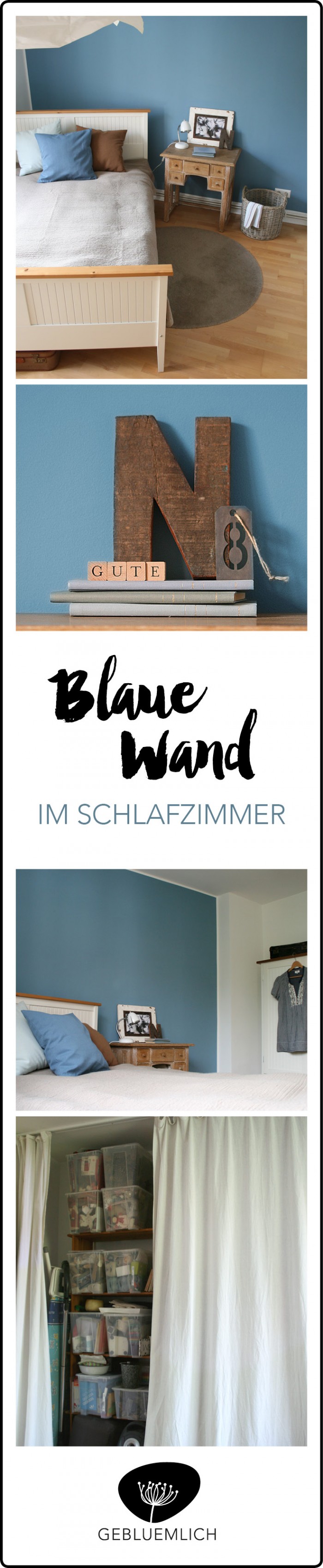Cool down - blaue Wand im Schlafzimmer | gebluemlich